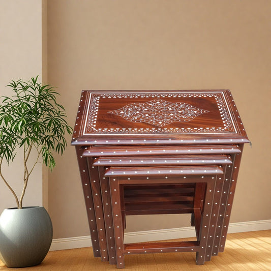 Table Nest Set 4 Pcs Inlay Work With plastic Work