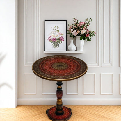 Lovely Red wooden handmade Naqshi Art Coffee table( 16*16),(18*18) Inches