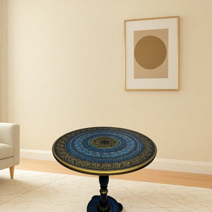 Royal blue Wooden handmade Naqshi Art Coffee table( 16*16),(18*18) inches