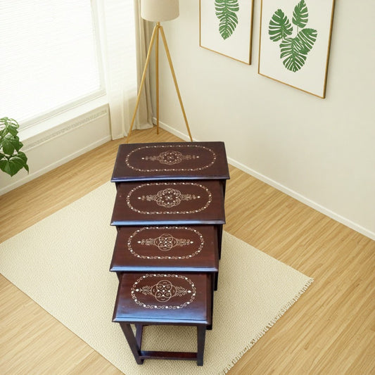 Chipnyoti Solid Sheesham wood table Set Of 4 (Coffe tables serving tables)