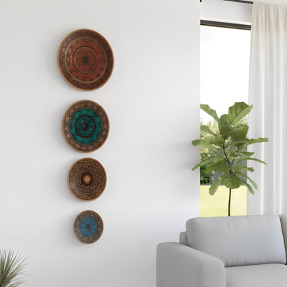 Wooden Wall Hanging Plates Set Of 4