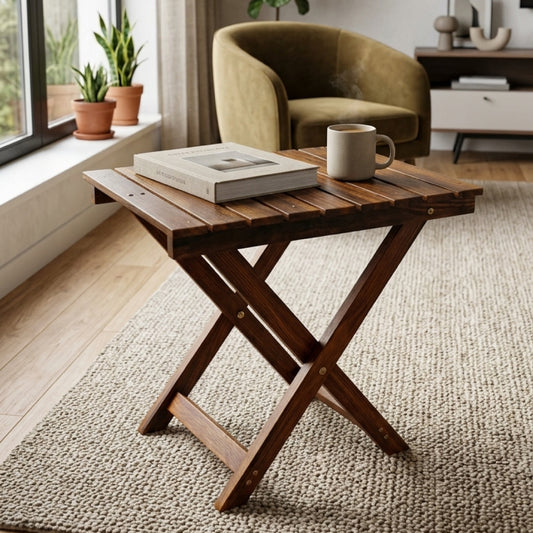 Handcrafted Wooden Table( Top size: 18×12 inches( Height 18 Inches)