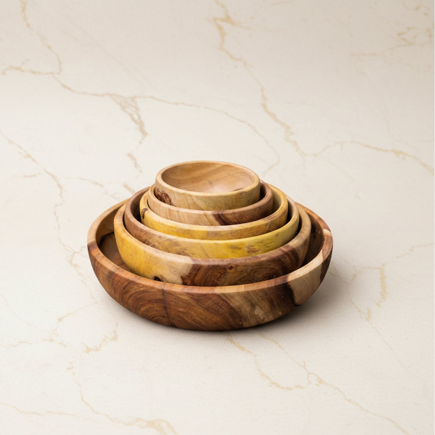 6-Piece Sheesham Wood Bowl Set – Single Solid Wood Withou Joint ( 12, 10, 9 ,8 ,7, 6) Inches