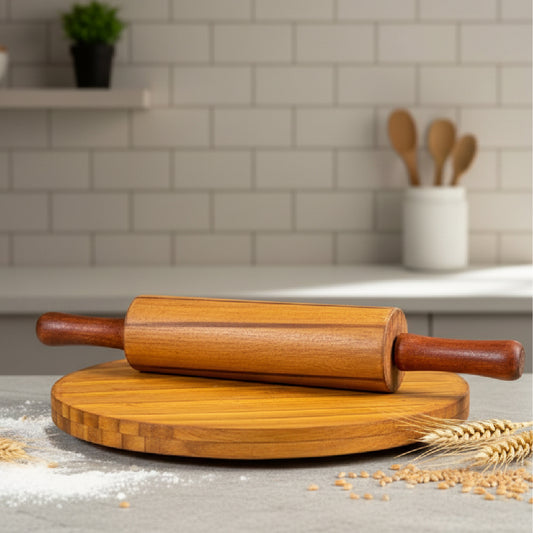Wooden Rolling Pin( Belan) Shesham Wood 12 INCHES