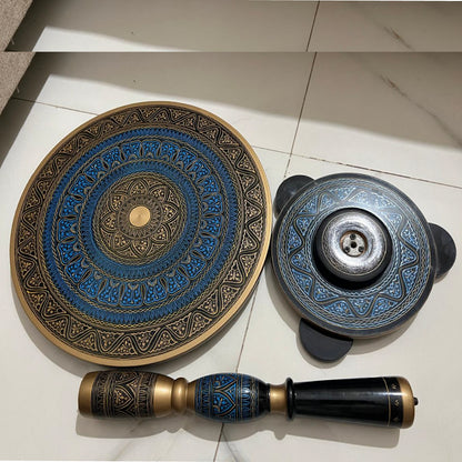 Wooden Deal set Naqshi Art Table(16*16) (18*18) (24*24) Inches With 2 Candies and  Vase