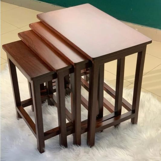 Beautiful Heart touching Wooden Nesting Tables Set of 4 (Coffee table Serving table )
