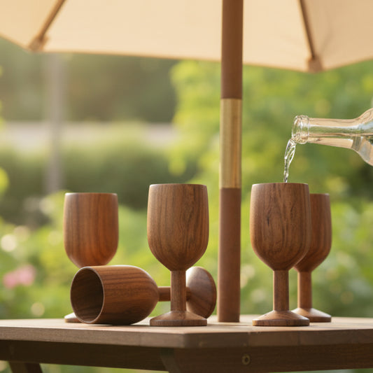 Wooden Customised Wine Glass Set of 6( 8 Inches)