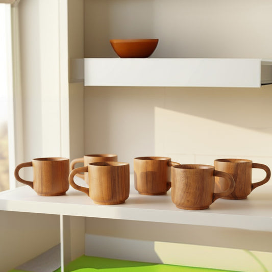 Wooden Cups Set of 6 ( 4 Inches)