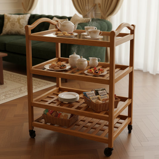 Tea Trolly 3 Shelfs ( Without Glass)