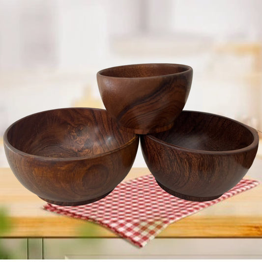 Wooden Bowls Set of 3 Pieces( 3.4.5 ) Inches