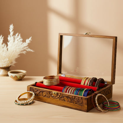 Bangle Box – Carving – Glass Top