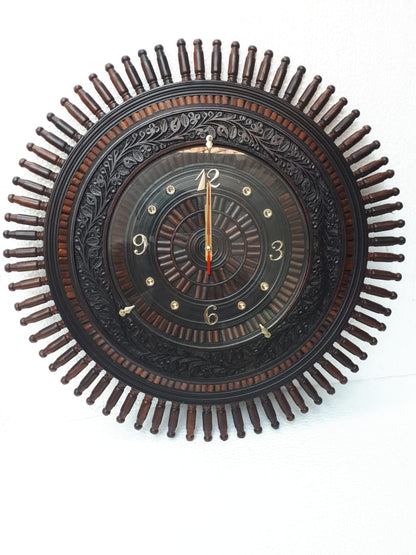 Handmade wooden clock 18"