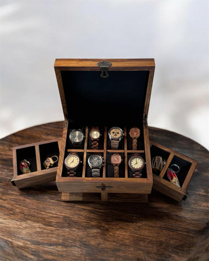 Luxury Wooden Watch Box Side Drawer ( 8slot+2 draz)