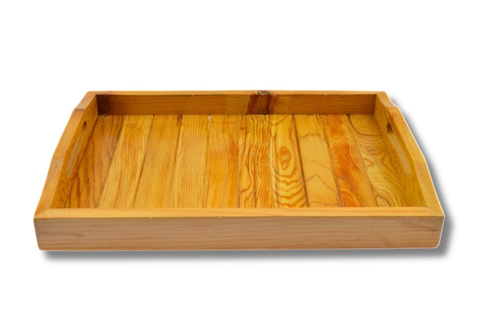 Beautiful Wooden handmade Mulberry Wooden Tray Set (Light Brown)