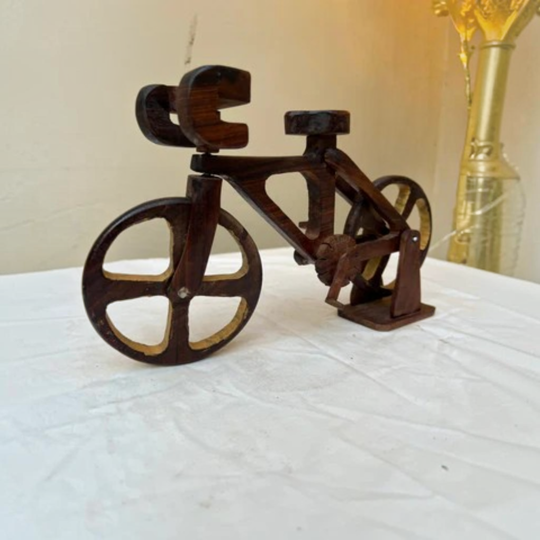 Handcrafted Pure Sheesham Wood Antique Cycle Model(  10*7) Inches
