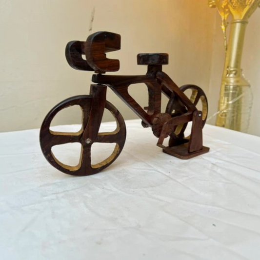 Handcrafted Pure Sheesham Wood Antique Cycle Model(  10*7) Inches