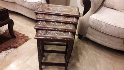 Table Nest Set 4 Pcs Inlay Work With plastic Work