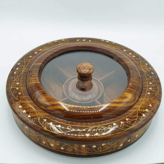 Exquisite Hand-Carved Wooden Dry Fruit Box