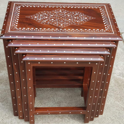 Table Nest Set 4 Pcs Inlay Work With plastic Work