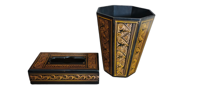 Wooden Naqshi Art Basket ( 18 Inches)And Tissue Box(6*11) Inches DEAL