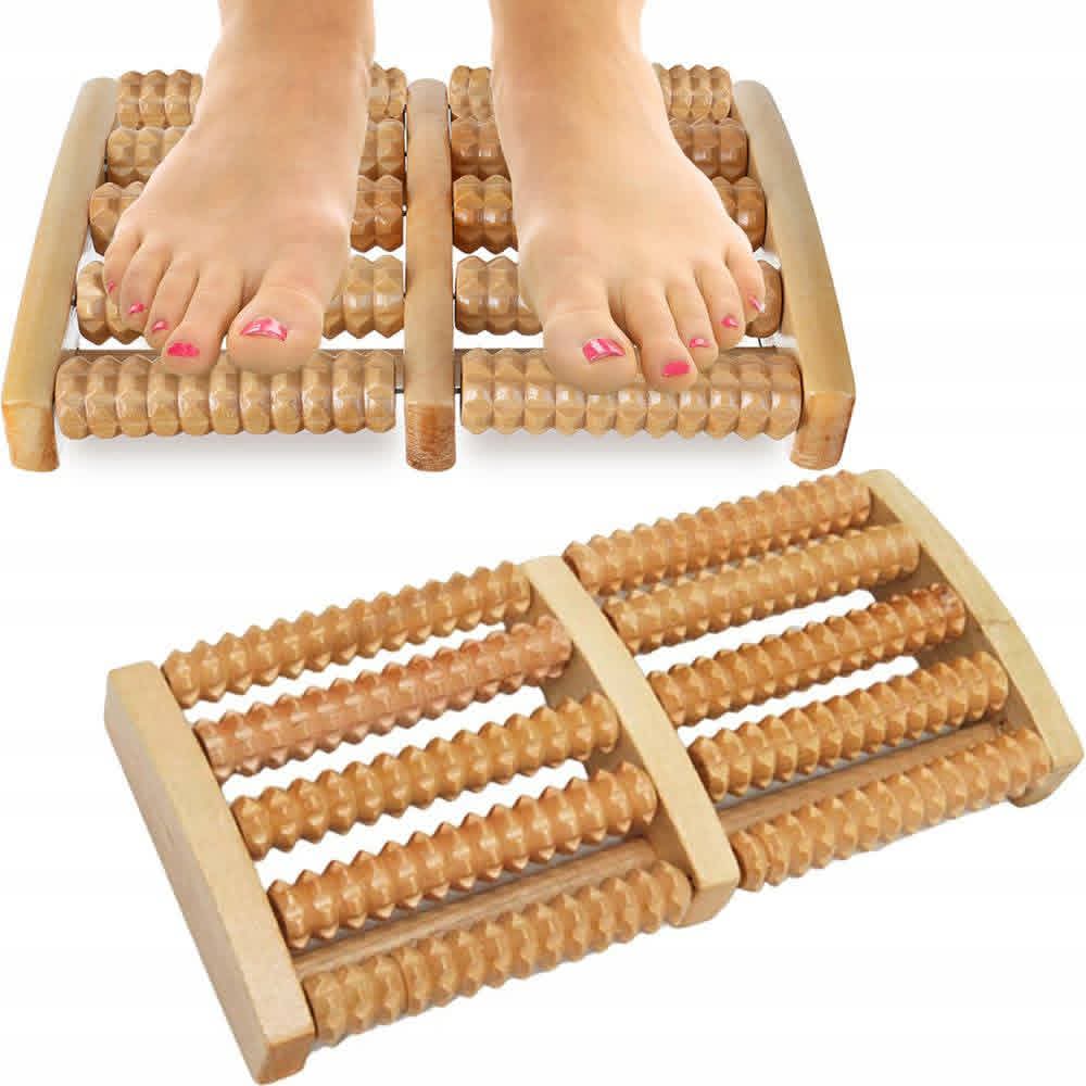 “Handcrafted Wooden Foot Massager – Natural Pain Relief & Nerve Relaxation”