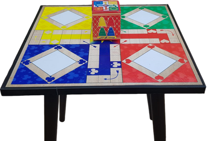 Wooden Ludo Table – Premium Square Top And Round  (16" x 16") with 21" Height
