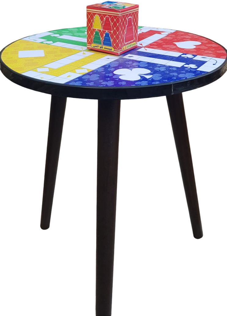 Wooden Ludo Table – Premium Square Top And Round  (16" x 16") with 21" Height