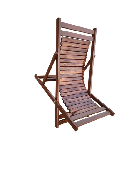 Ultimate Relaxation: Solid Sheesham Wood Adjustable Lounger