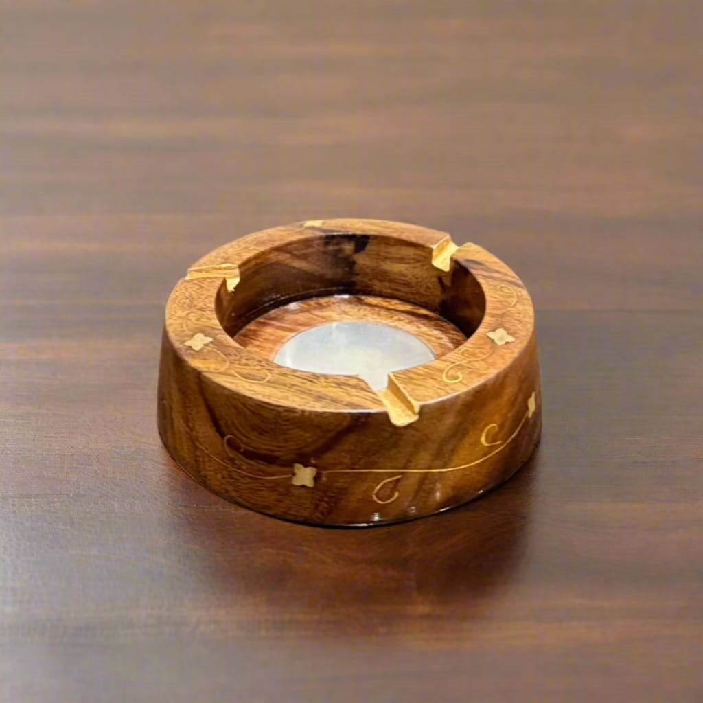 Handcrafted wooden ash tray