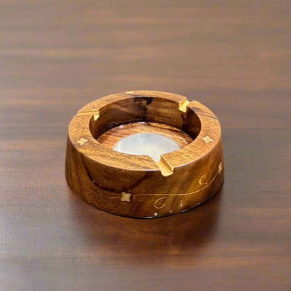 Handcrafted wooden ash tray