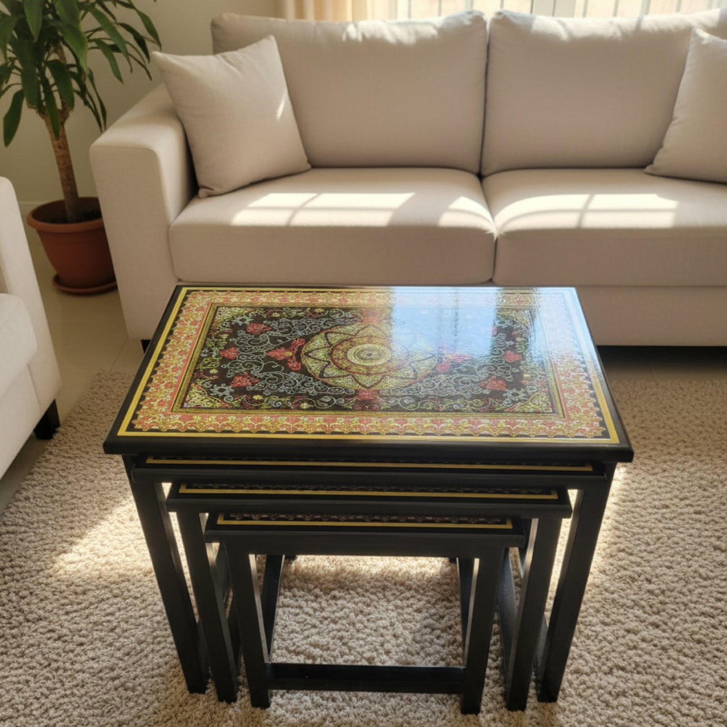 Table Nest Set 4 Pcs Inlay Work