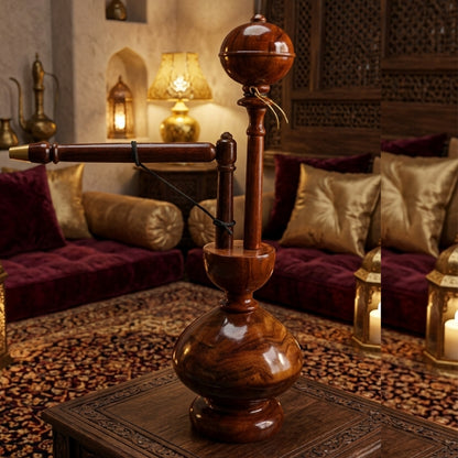 Traditional Sheesham Wood Hookah Showpiece – Handcrafted Naqshi Decor