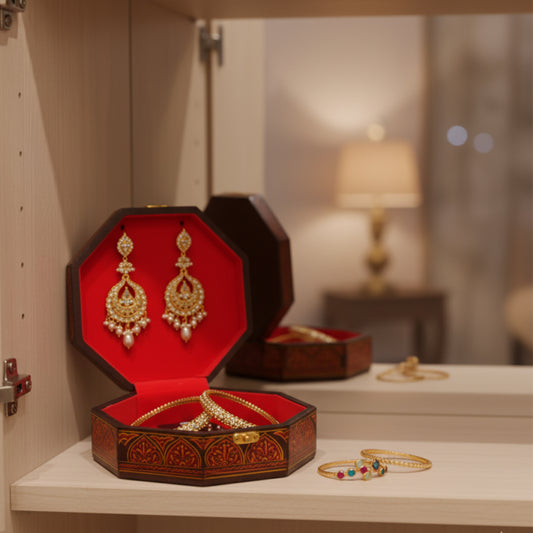 Wooden Jewellery Box With Art Work