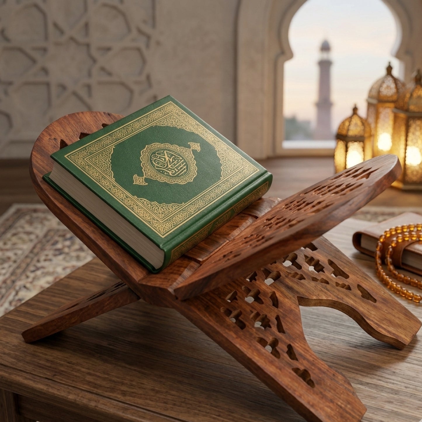 Handcrafted wooden Holy Quran holder