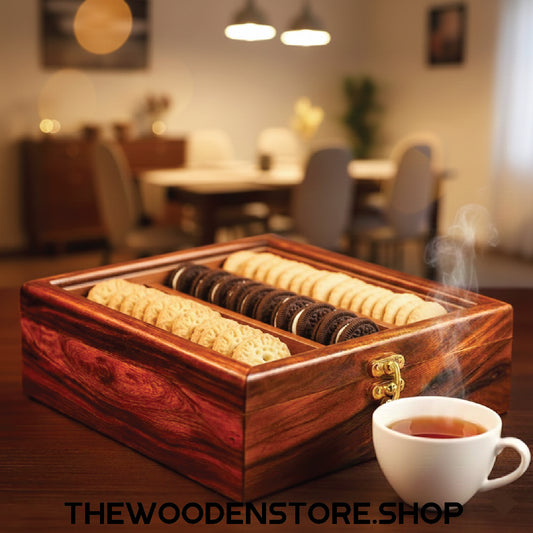 3 Portion Biscuit & Spice Box with Glass Lid