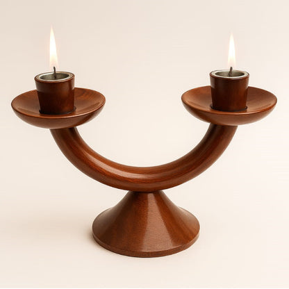 Handcrafted wooden candle stand