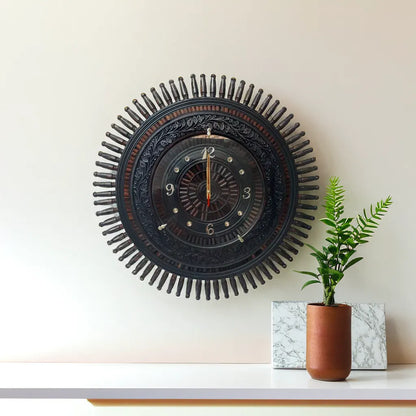 Handmade wooden clock 18"
