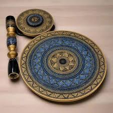 Royal blue Wooden handmade Naqshi Art Coffee table( 16*16),(18*18) inches