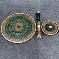Pink Golden Wooden handmade Naqshi Art Coffe table( 16*16),(18*18),