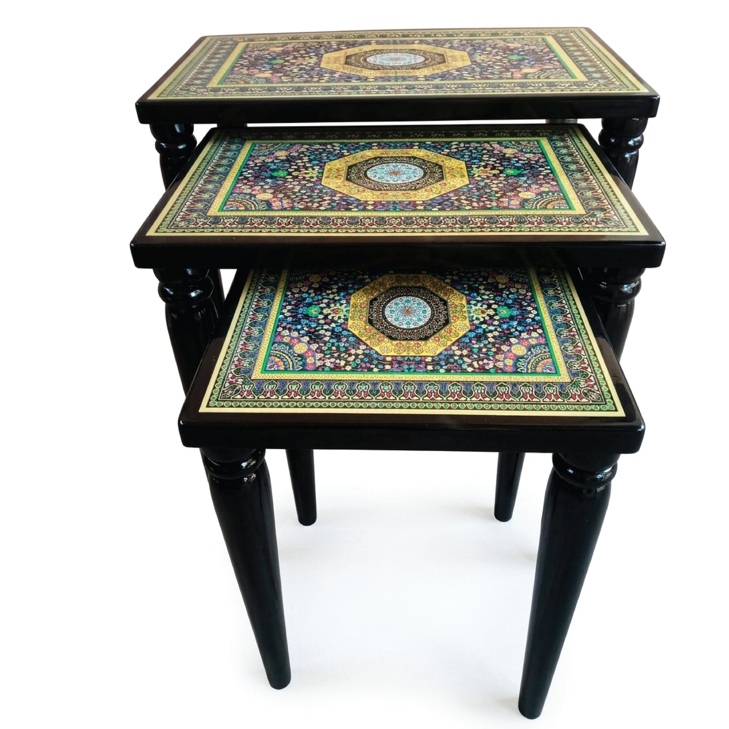 Handmade Wooden Nesting Coffee Tables with Removable Legs