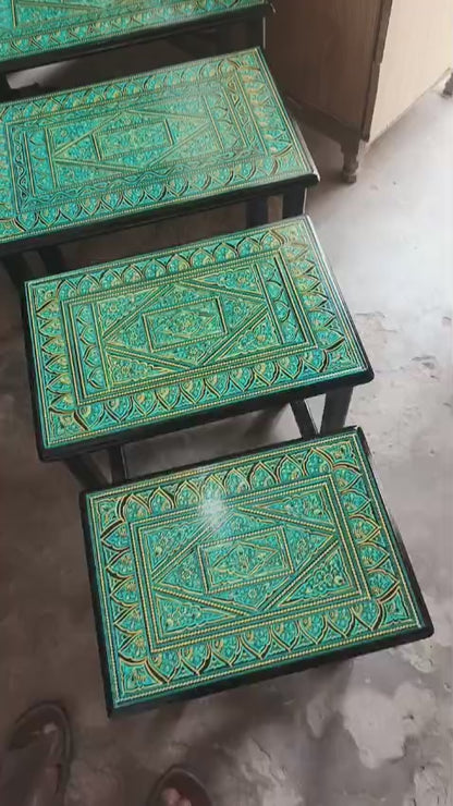 Lovely Green Wooden Handmade Naqshi Art – Beautifully Presented for the First Time