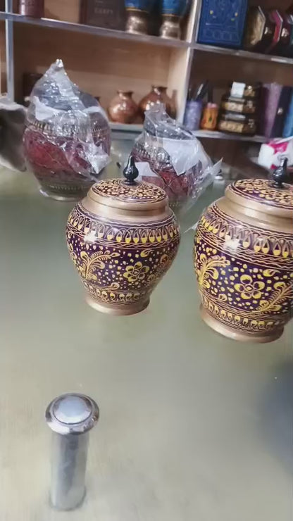 Handcrafted Wooden Naqshi Art Candy Jar Set