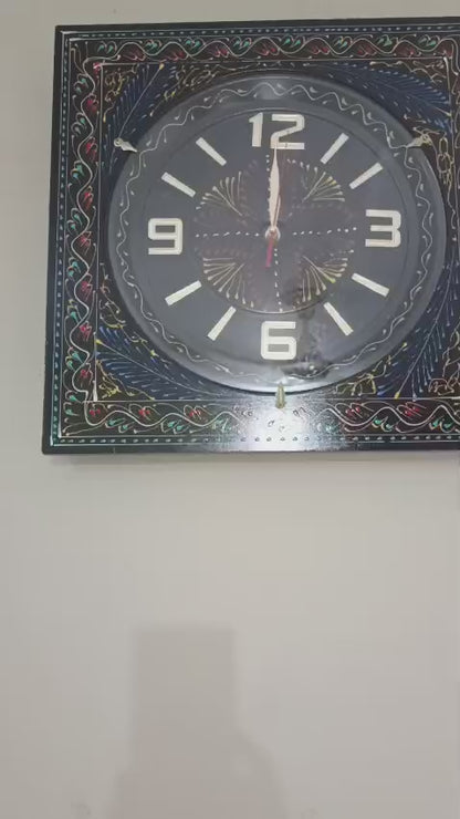 Elegant Handcrafted Wooden Wall Clock( 18 Inches Size) – Premium Sheesham Wood Home Décor Piece