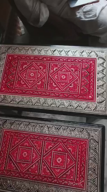 ❤️ Lovely Red Wooden Handmade Naqshi Art – Beautifully Presented for the First Time