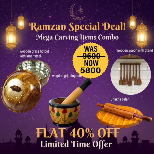 🌙 Ramadan Premium Cooking Combo – 4 in 1 Wooden Deal