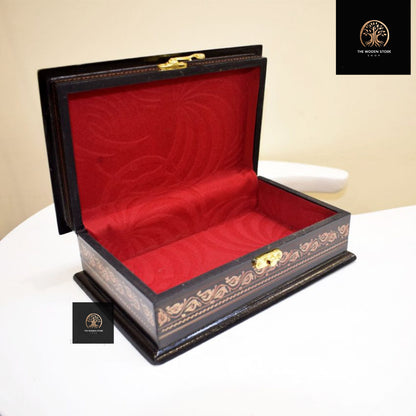 Wooden jewellery Box With Art Work( 4 Width, 8 Length) Inches