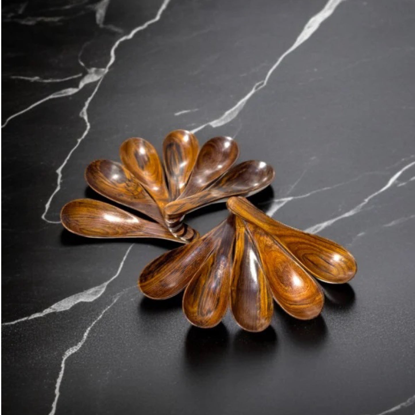 Wooden Soup Spoon Set Of  7