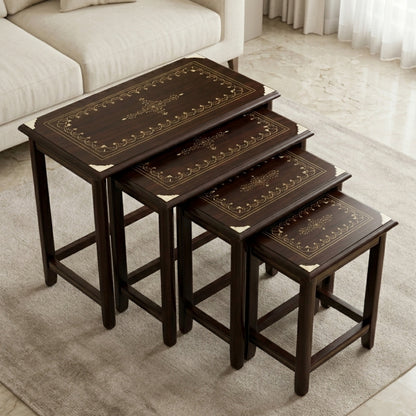 Chipnyoti Solid Sheesham wood table Set Of 4 (Coffe tables serving tables)